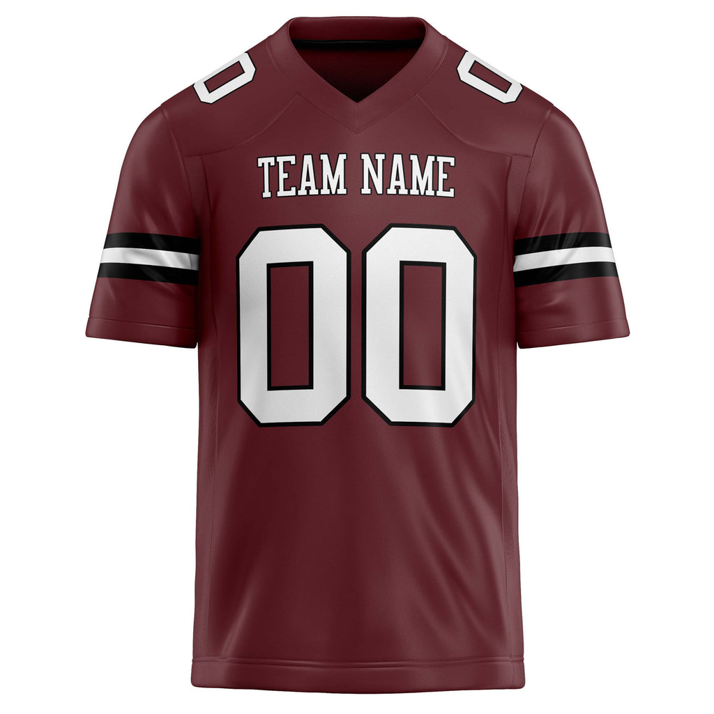 Personalized Burgundy & White Solid Colour Football Jersey