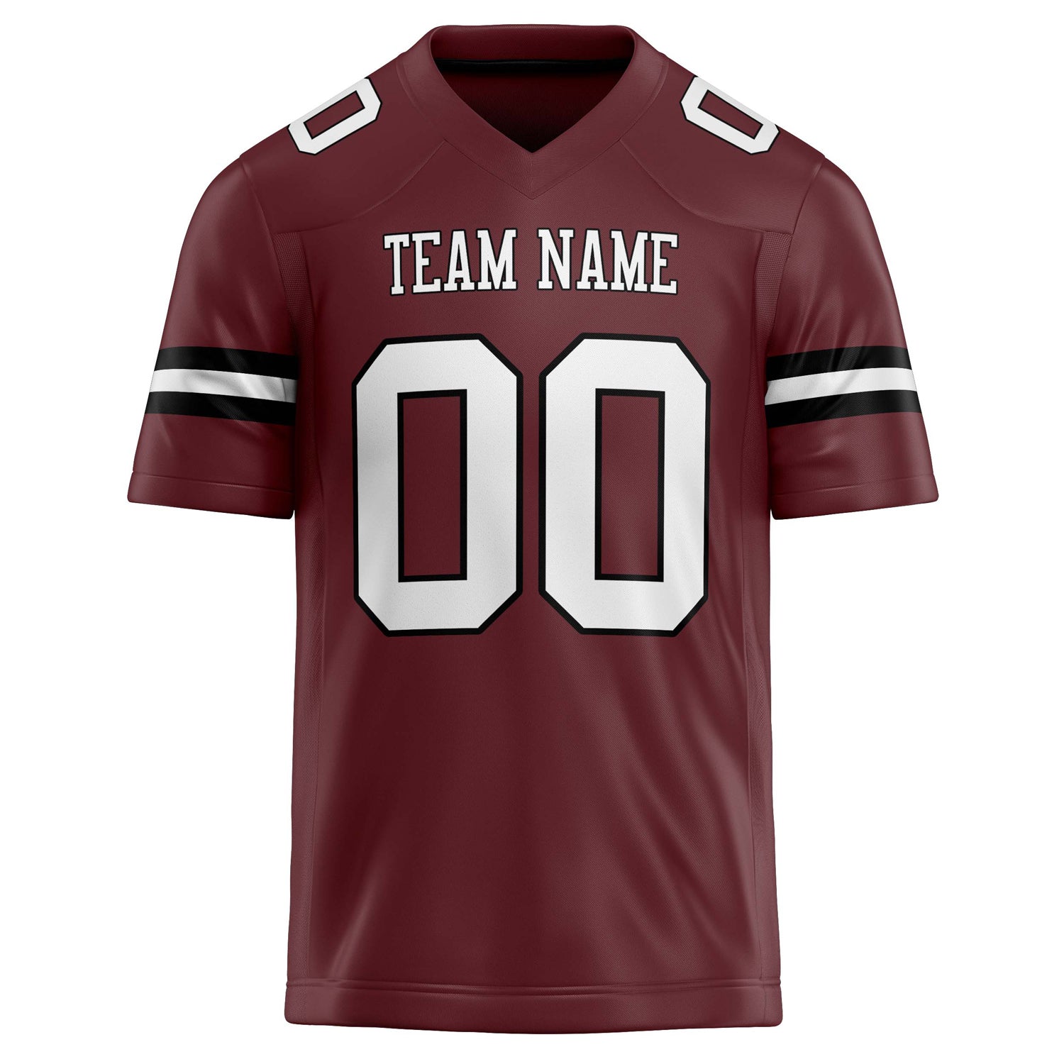 Personalized Burgundy & White Solid Colour Football Jersey