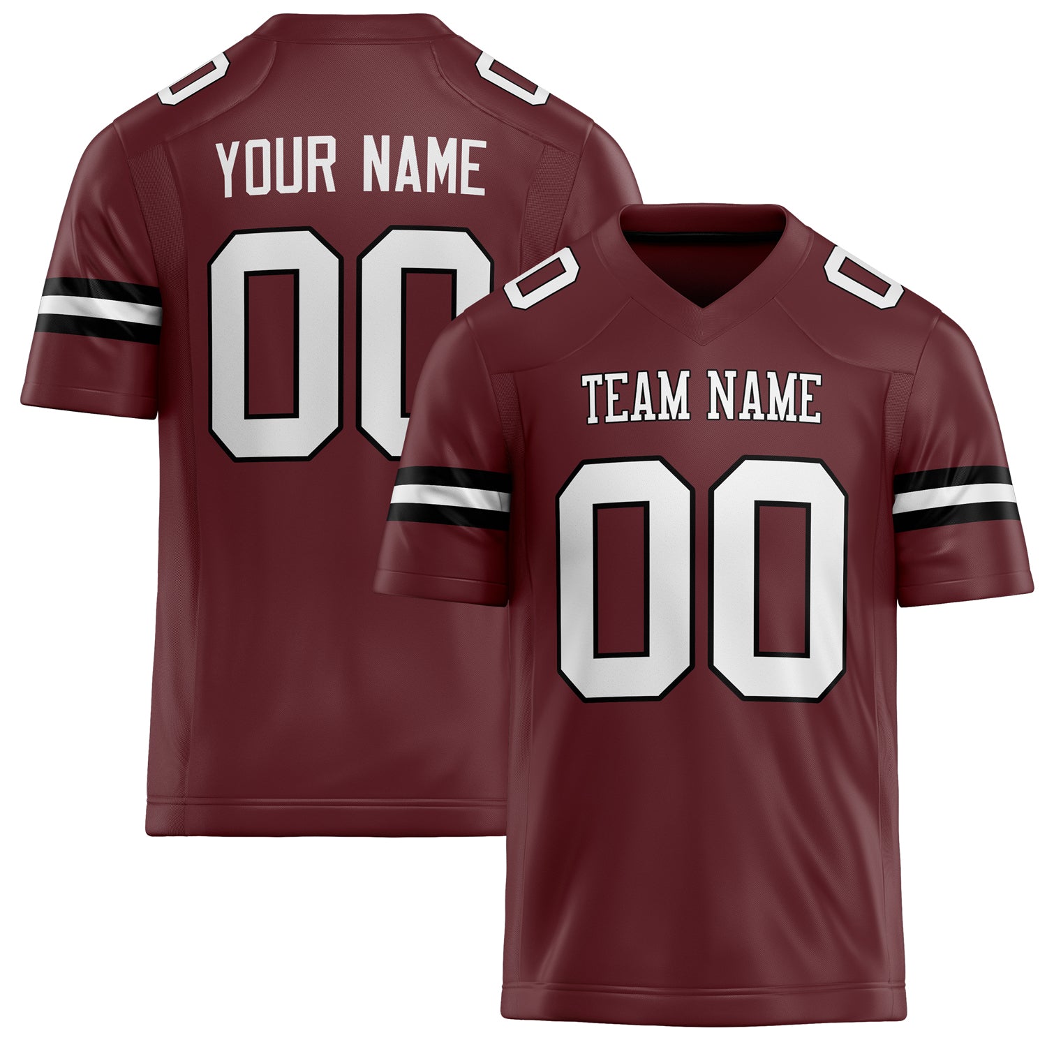 Personalized Burgundy White Solid Colour Football Jersey FT02240730BU079