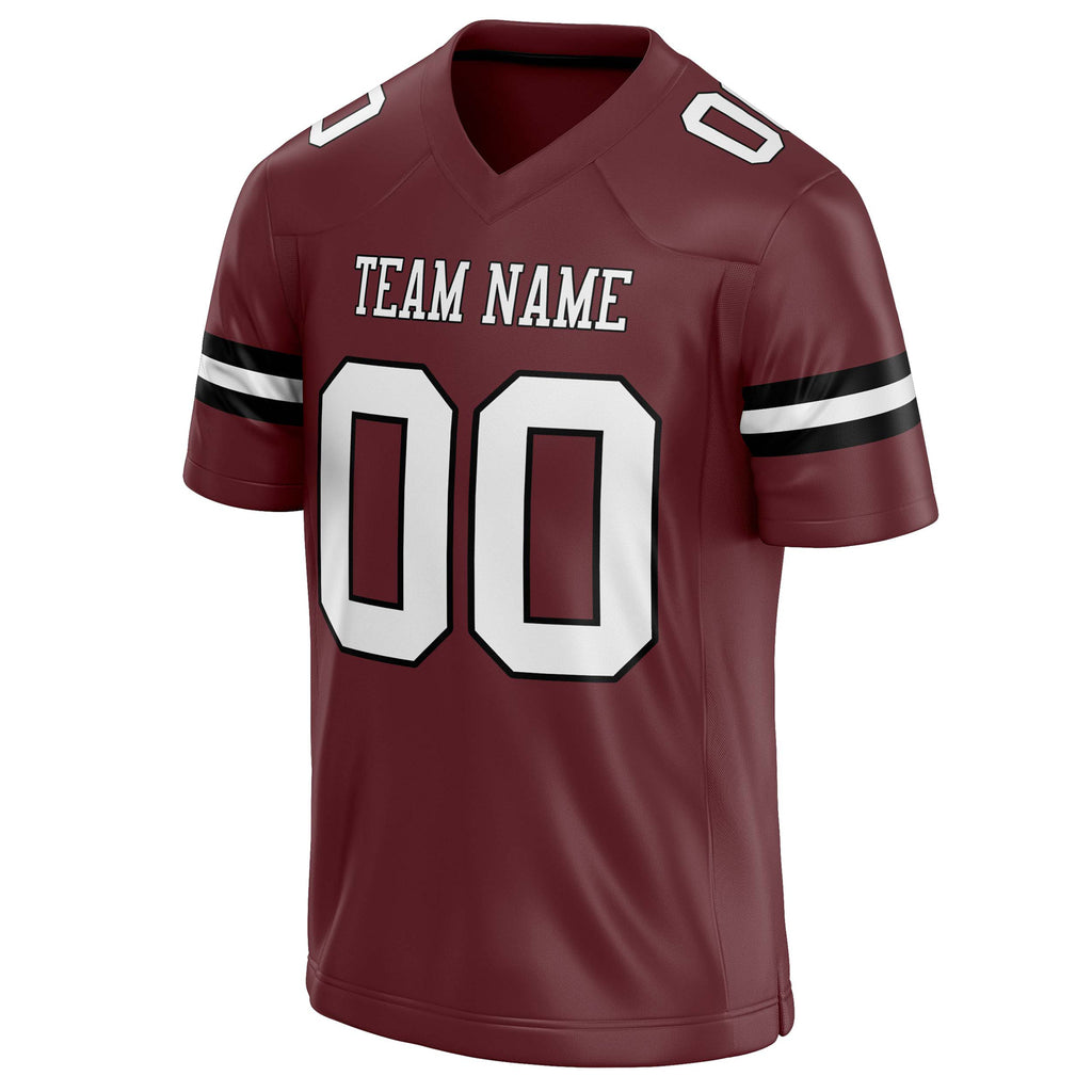 Personalized Burgundy & White Solid Colour Football Jersey