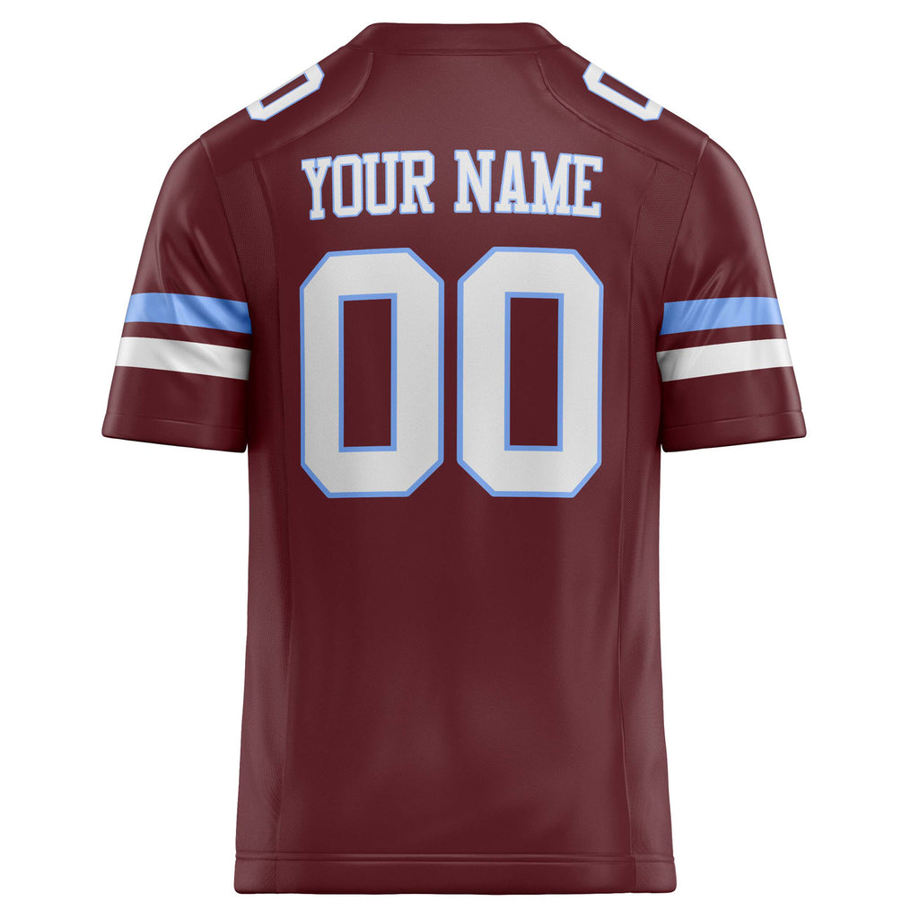 Personalized Burgundy & cream Solid Colour Football Jersey