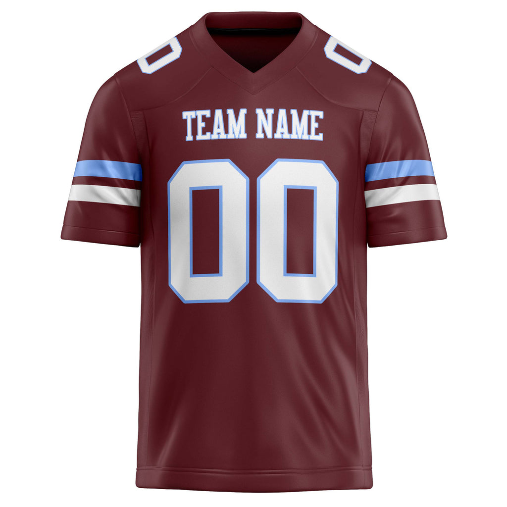 Personalized Burgundy & cream Solid Colour Football Jersey