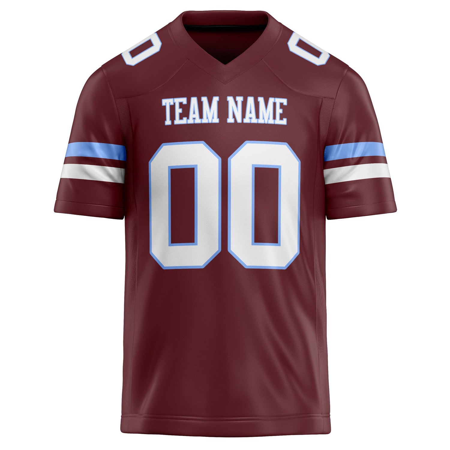 Personalized Burgundy & cream Solid Colour Football Jersey