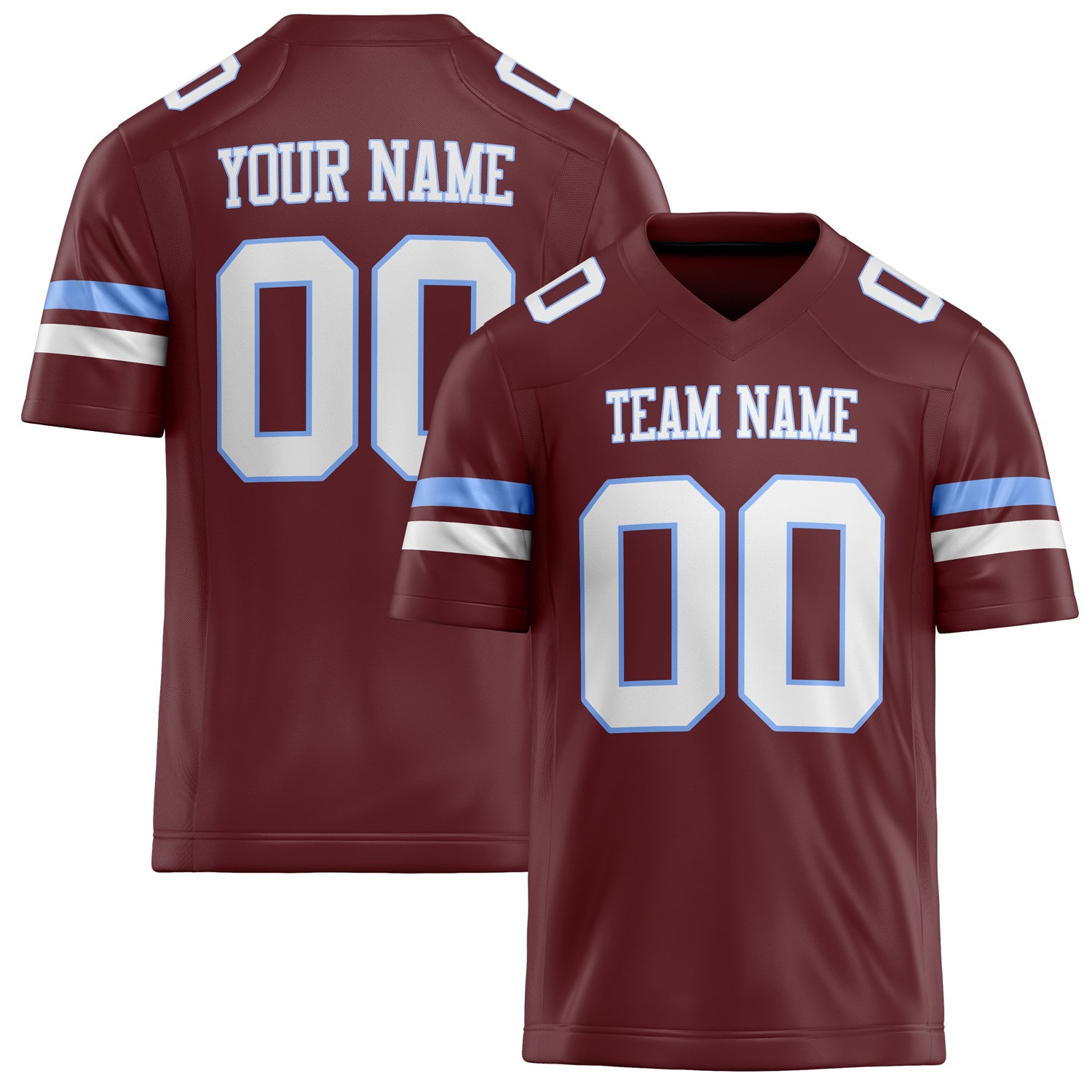 Personalized Burgundy cream Solid Colour Football Jersey FT02240730BU080