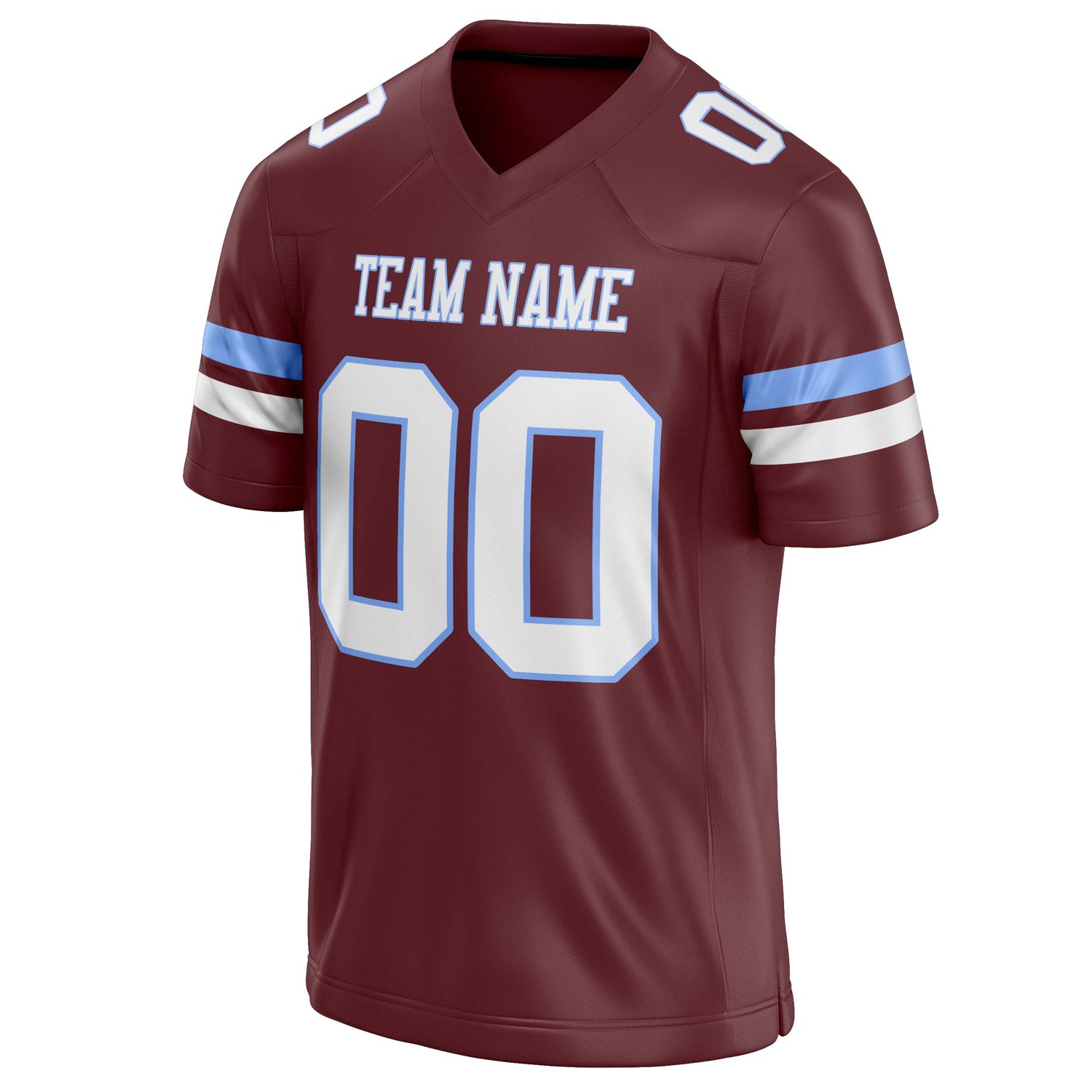 Personalized Burgundy & cream Solid Colour Football Jersey