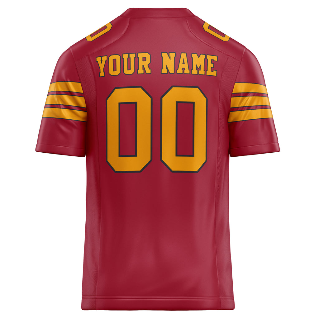Personalized Cardinal & gold Solid Colour Football Jersey