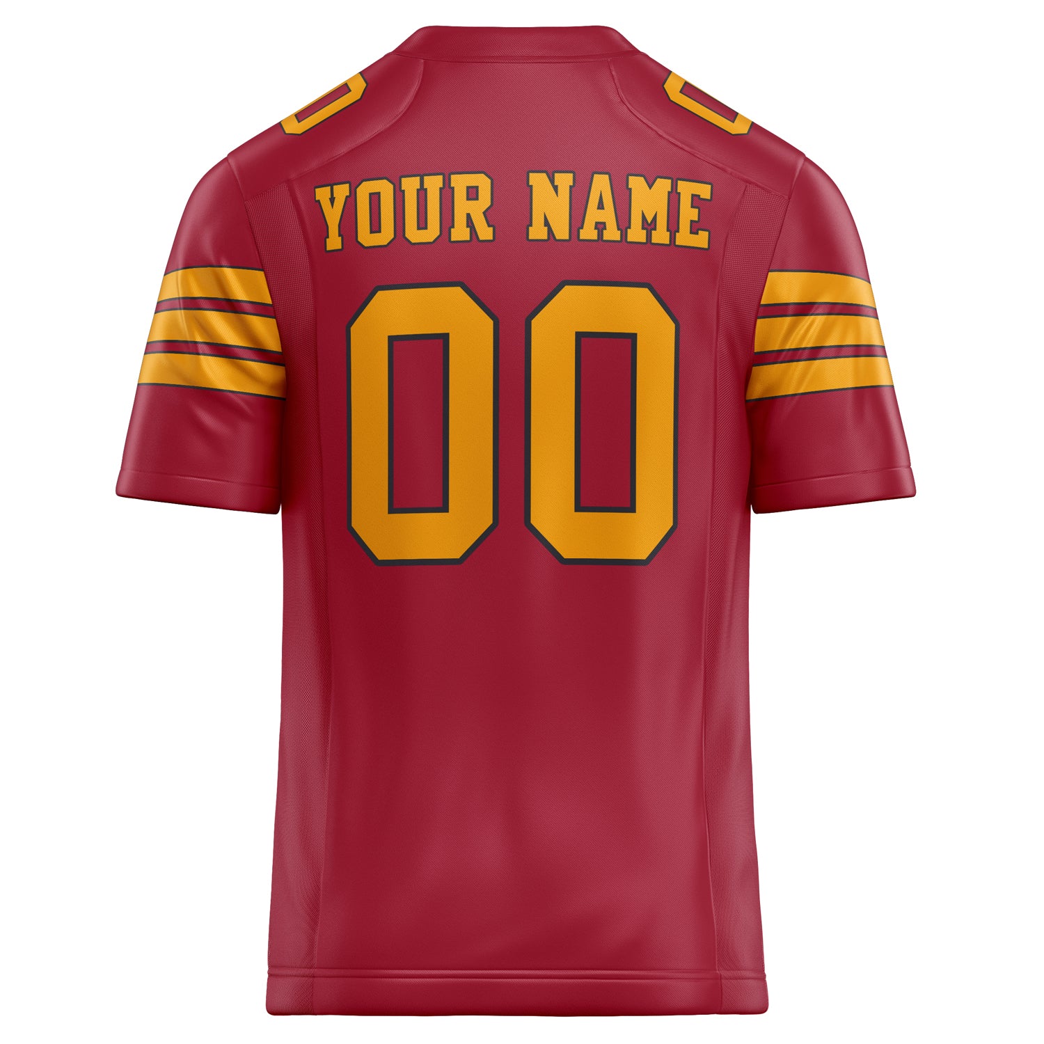 Personalized Cardinal & gold Solid Colour Football Jersey