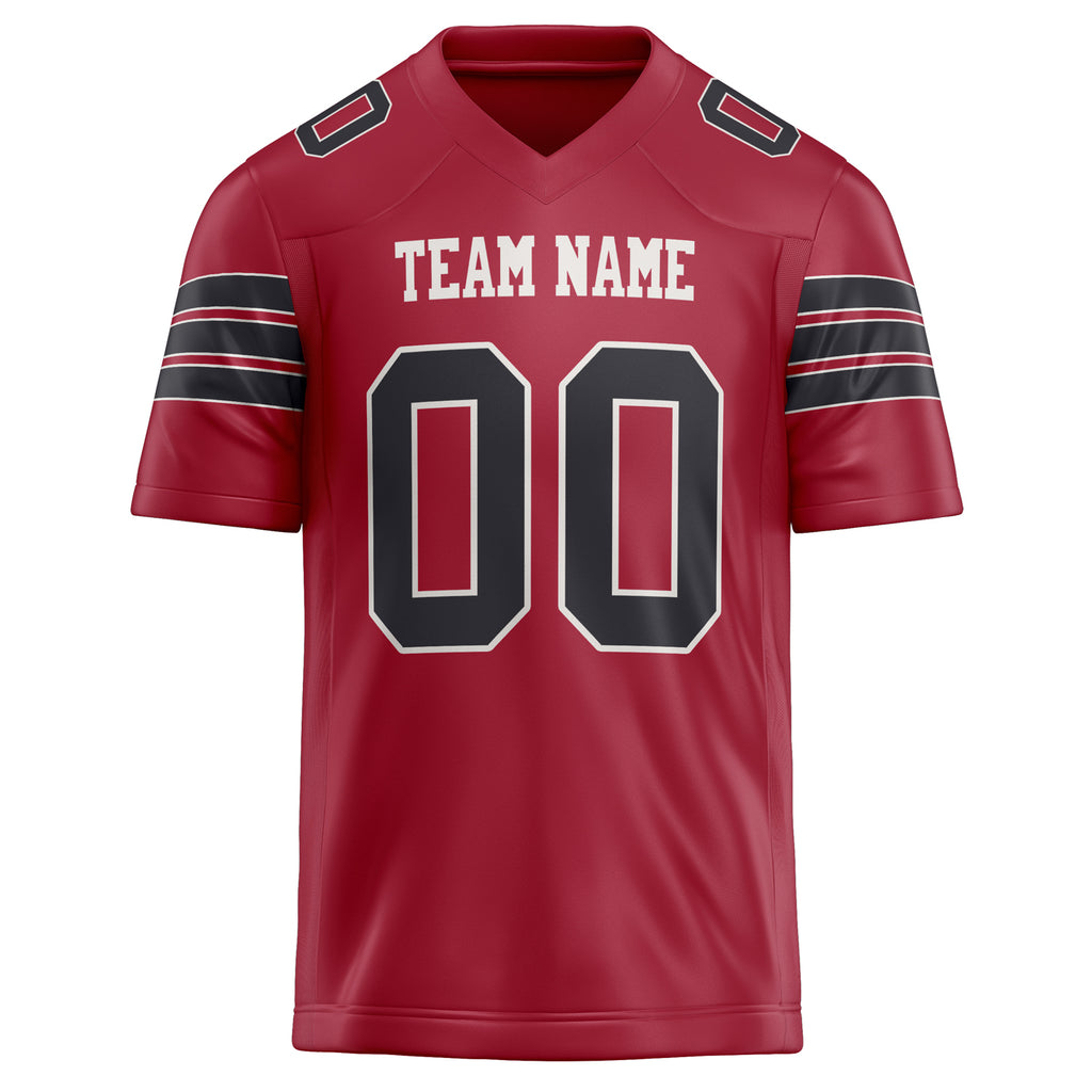 Personalized Cardinal & Black Solid Colour Football Jersey