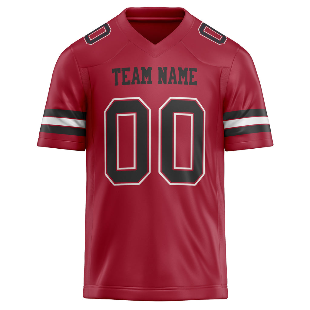 Personalized Cardinal & Black Solid Colour Football Jersey