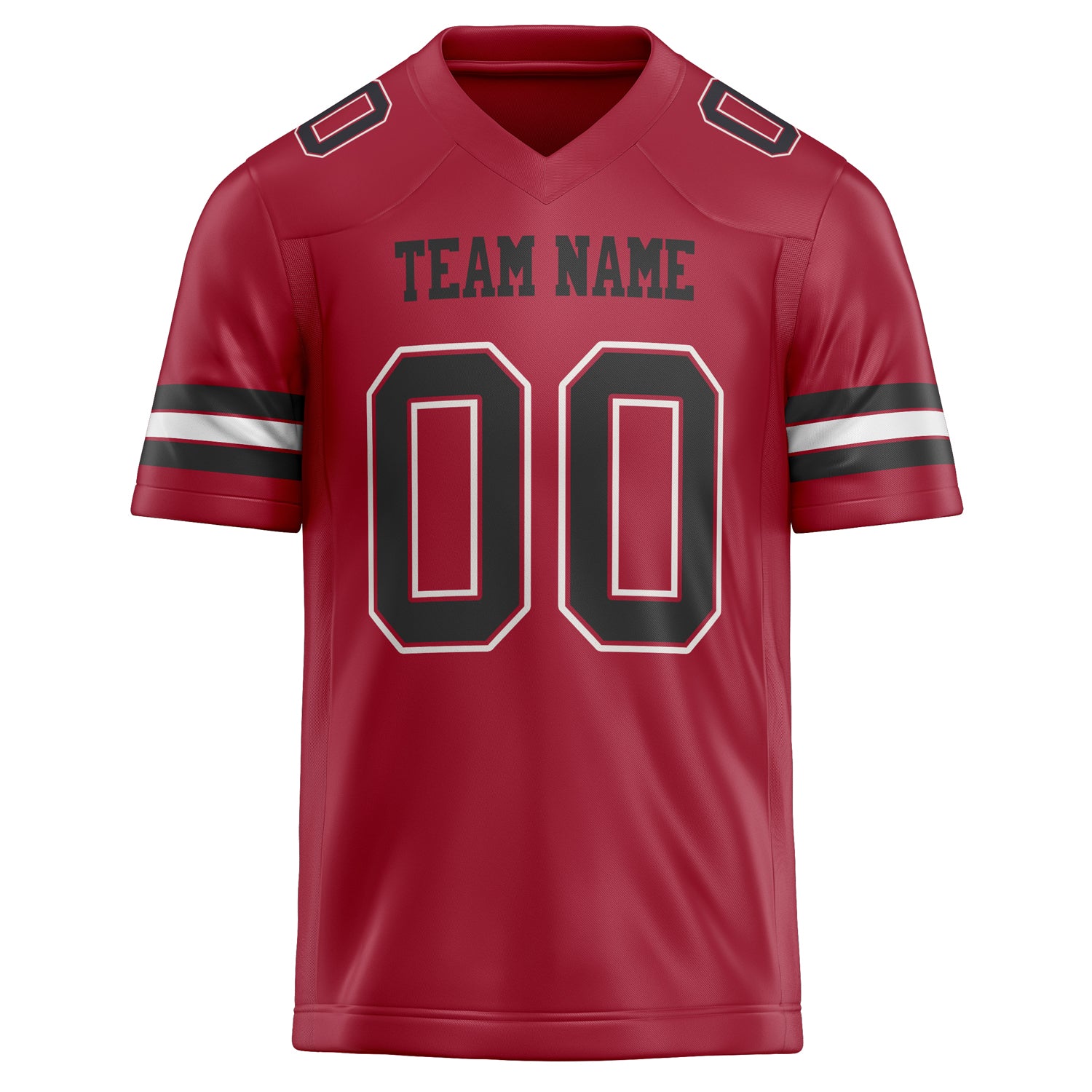 Personalized Cardinal & Black Solid Colour Football Jersey