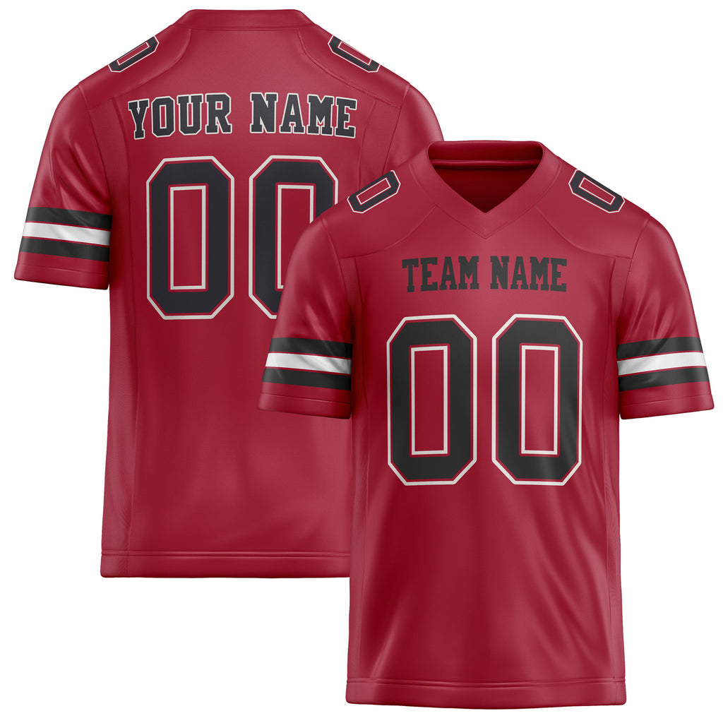 Personalized Cardinal Black Solid Colour Football Jersey FT02240730CA083