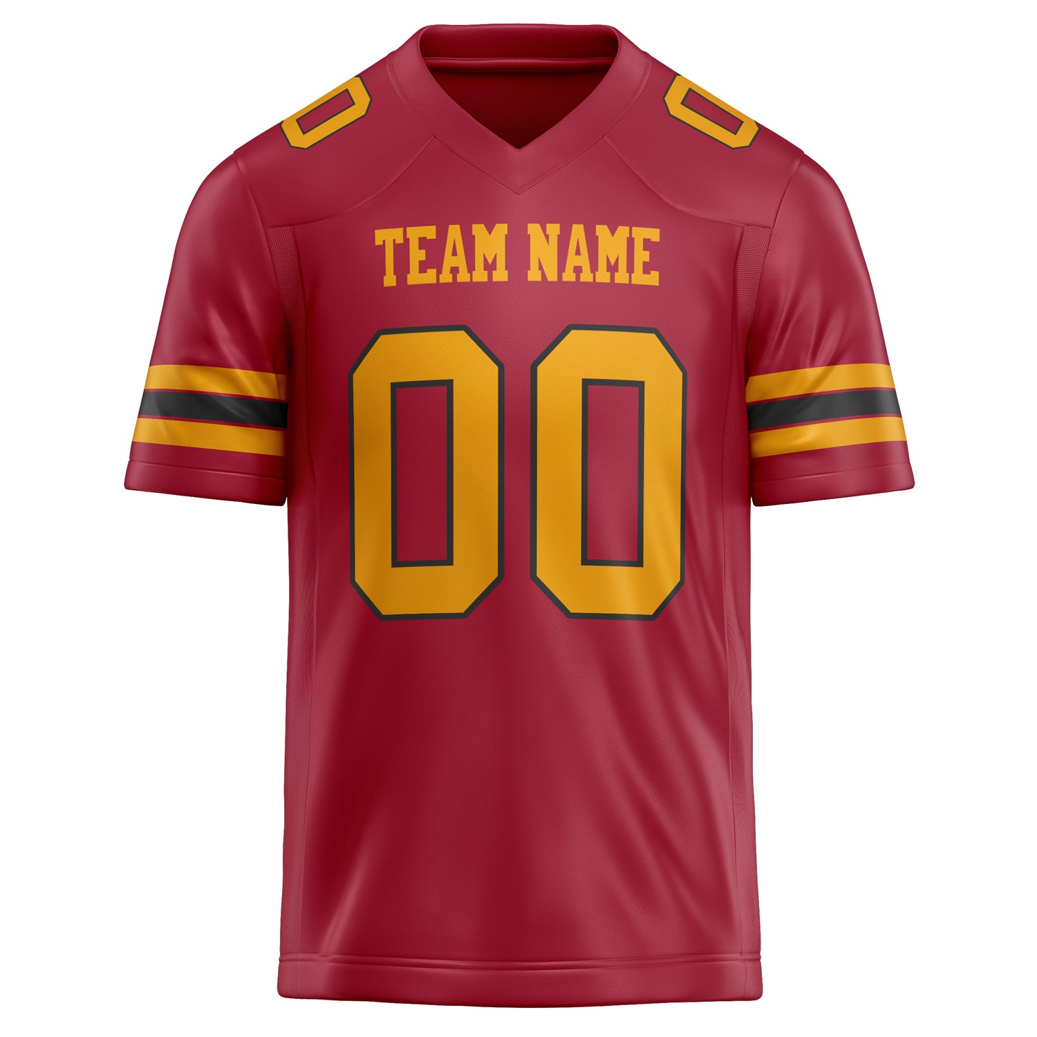 Personalized Cardinal & gold Solid Colour Football Jersey