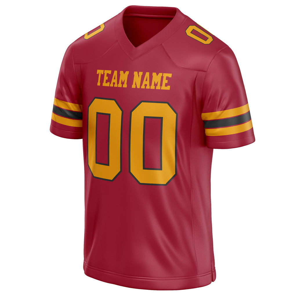 Personalized Cardinal & gold Solid Colour Football Jersey