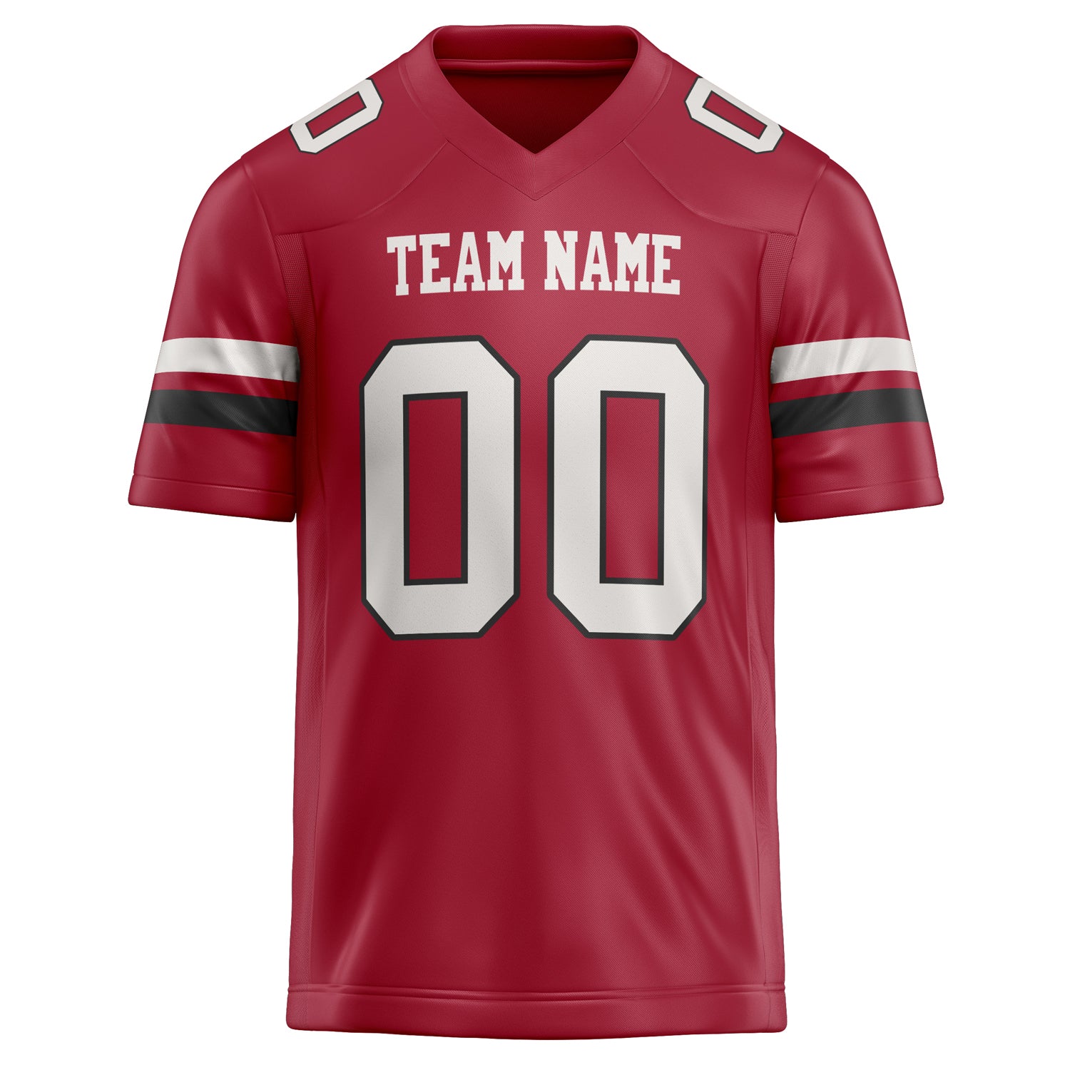 Personalized Cardinal & White Solid Colour Football Jersey