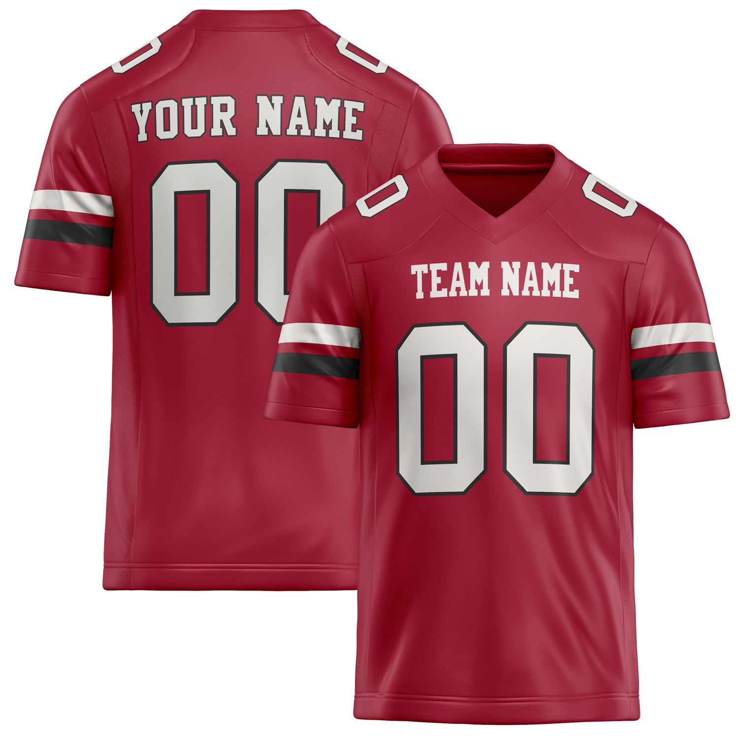 Personalized Cardinal White Solid Colour Football Jersey FT02240730CA085