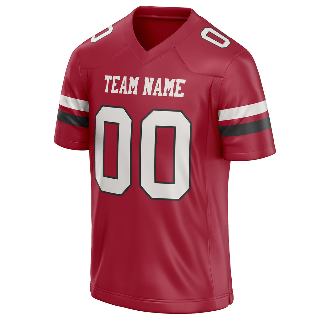 Personalized Cardinal & White Solid Colour Football Jersey