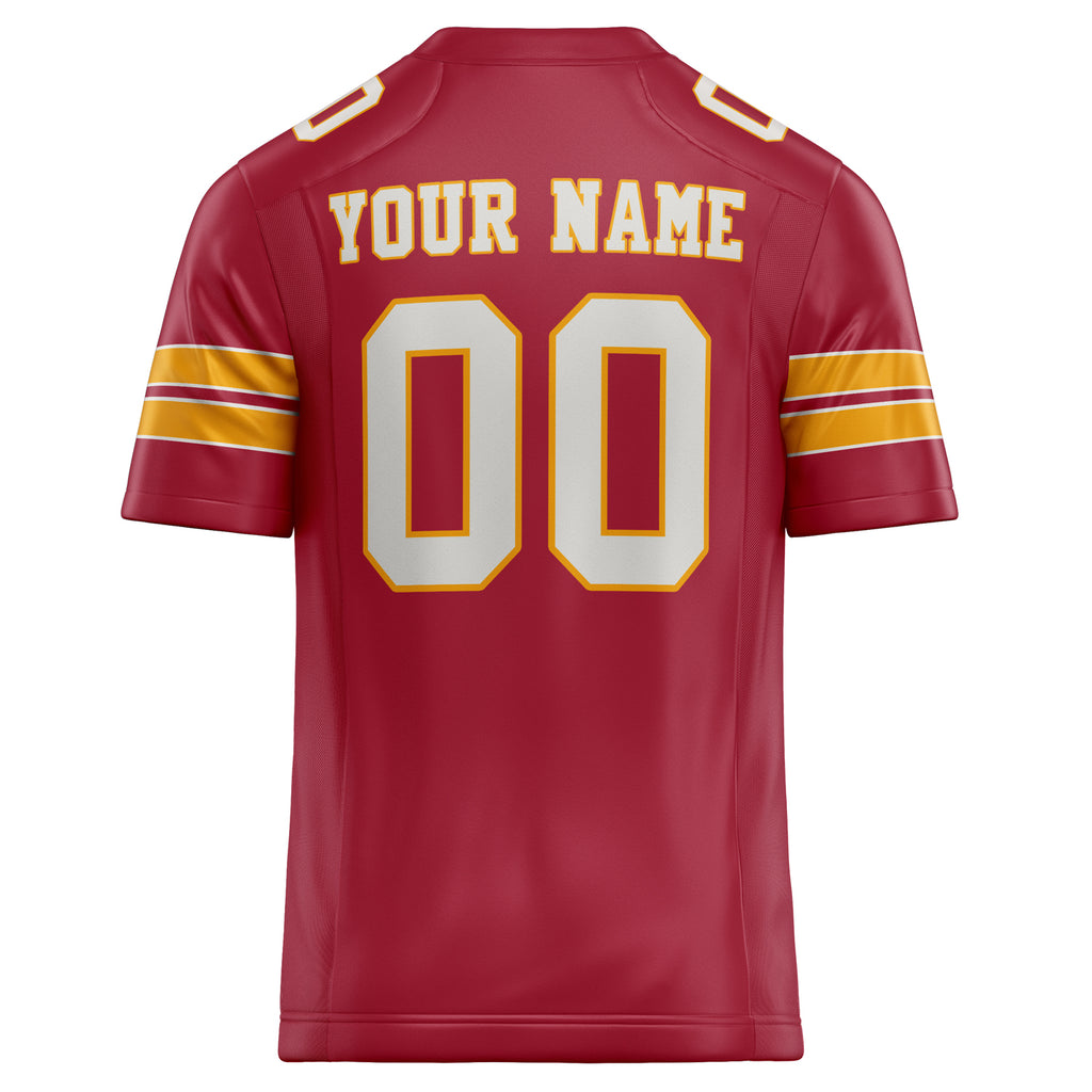 Personalized Cardinal & White Solid Colour Football Jersey