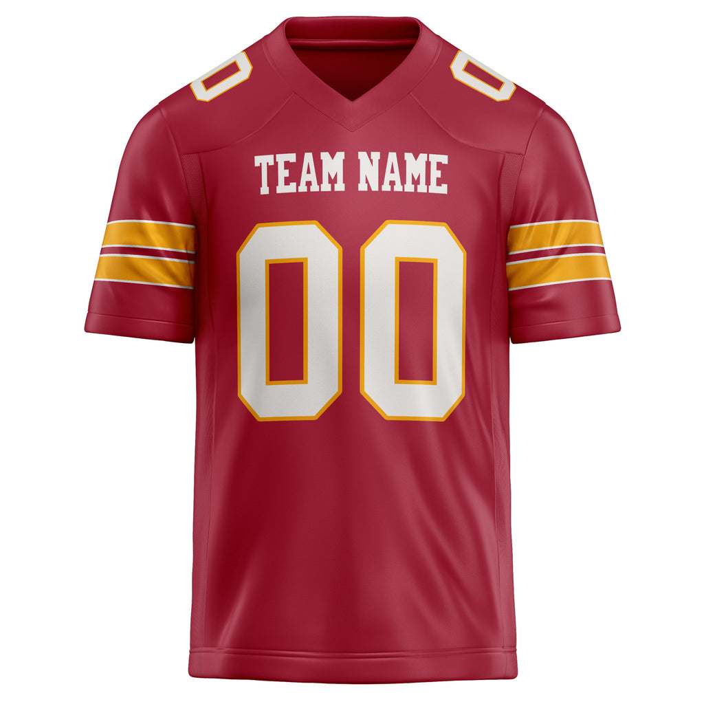 Personalized Cardinal & White Solid Colour Football Jersey