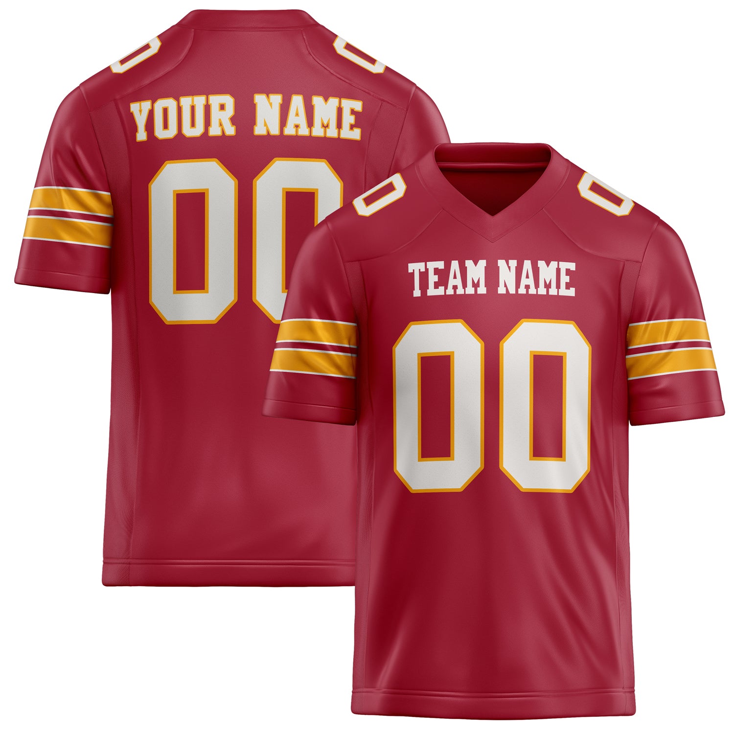 Personalized Cardinal White Solid Colour Football Jersey FT02240730CA086