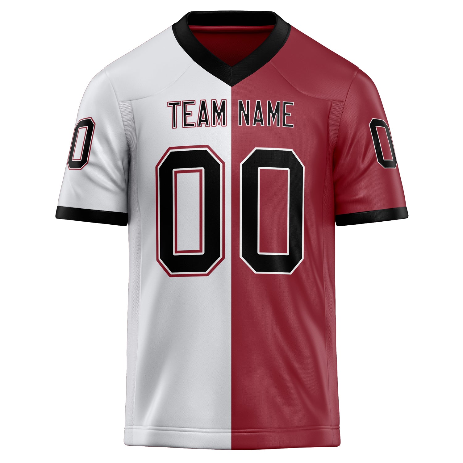 Personalized Cardinal & White Solid Colour Football Jersey