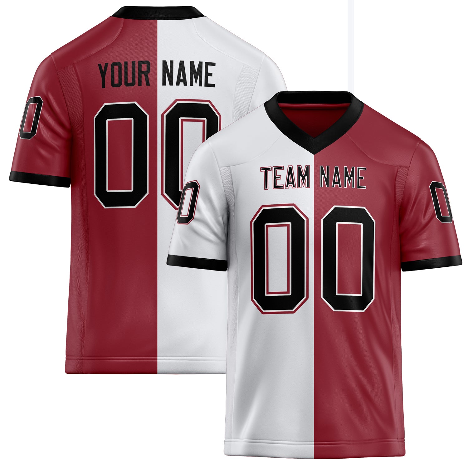 Personalized Cardinal White Solid Colour Football Jersey FT02240730CA087