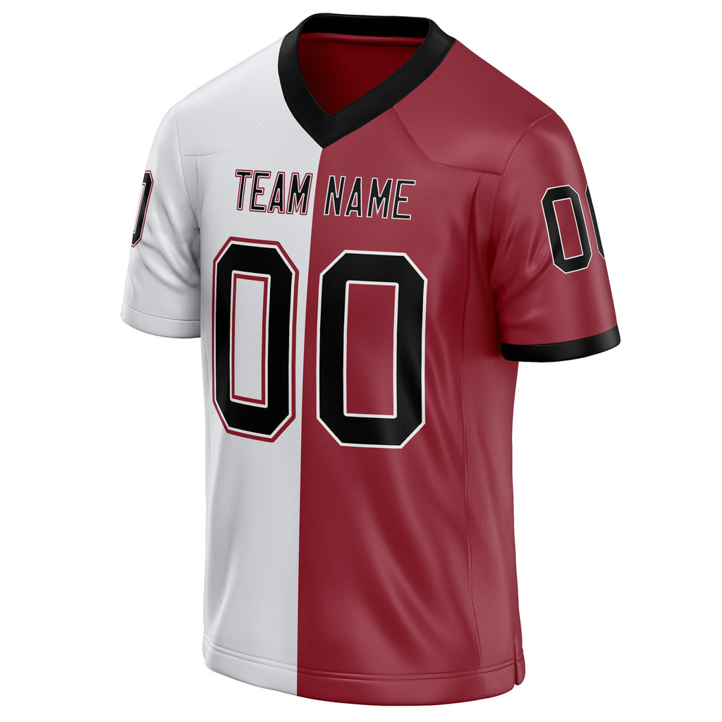Personalized Cardinal & White Solid Colour Football Jersey