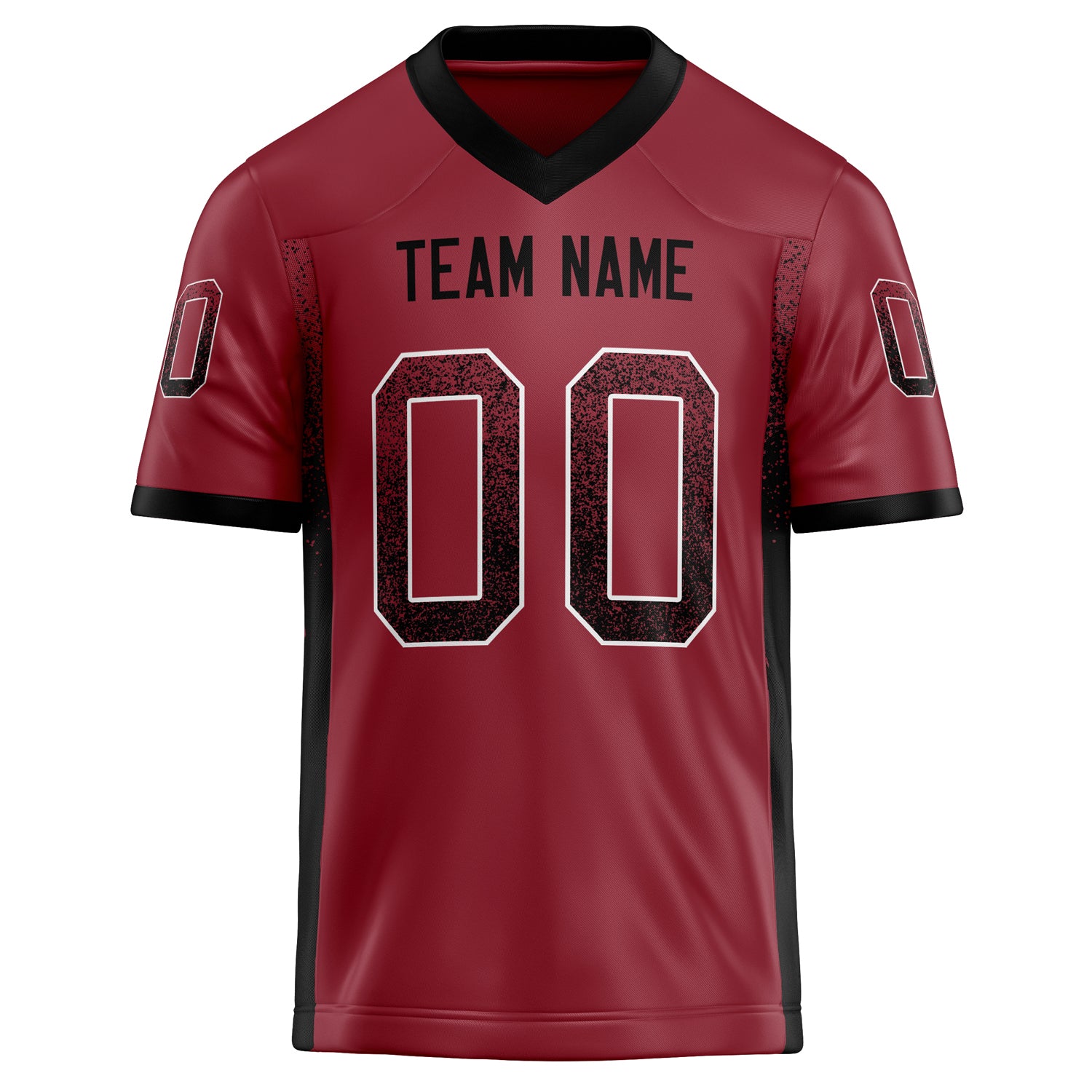Personalized Cardinal & Black Solid Colour Football Jersey