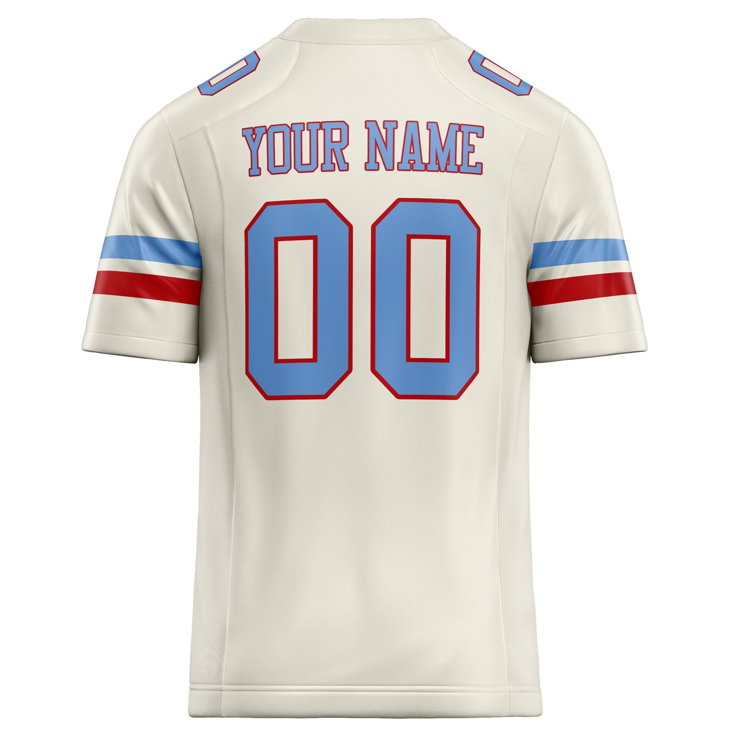 Personalized Cream & light blue Solid Colour Football Jersey