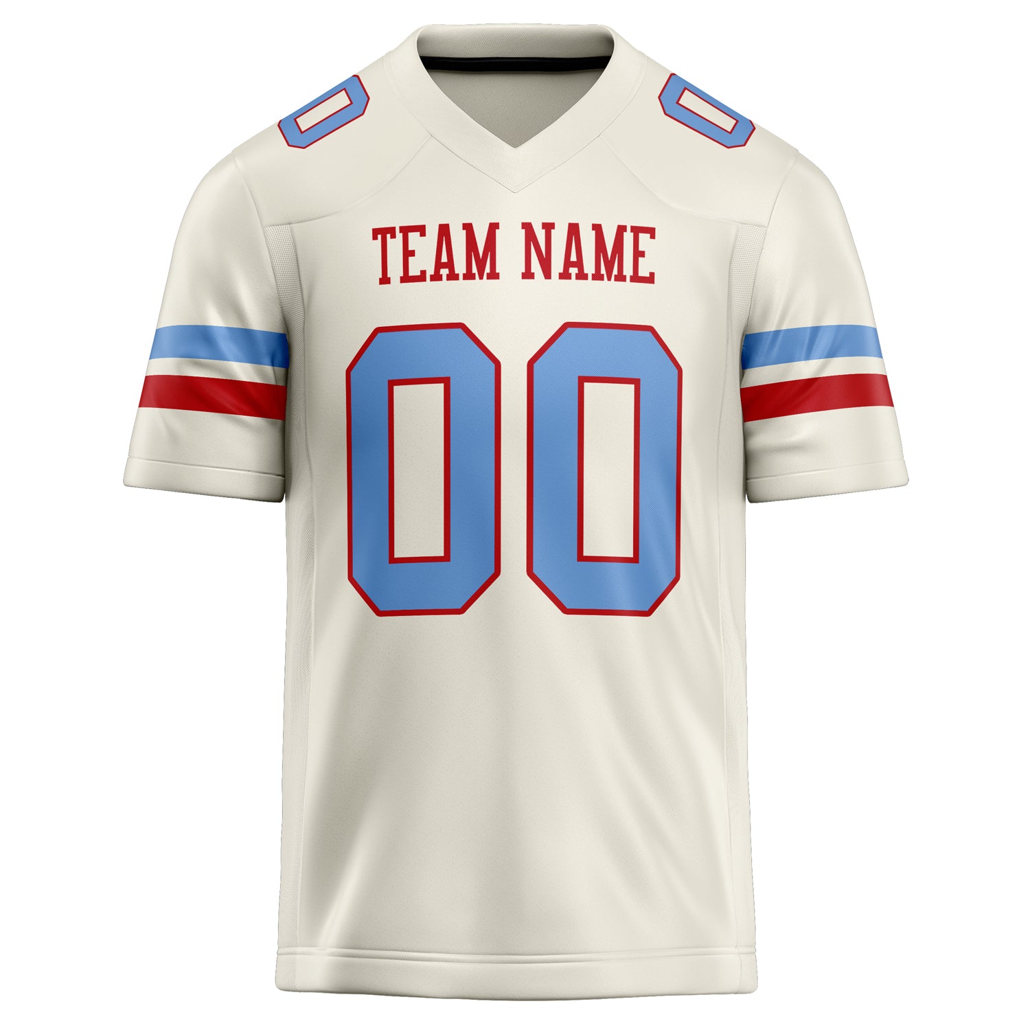 Personalized Cream & light blue Solid Colour Football Jersey