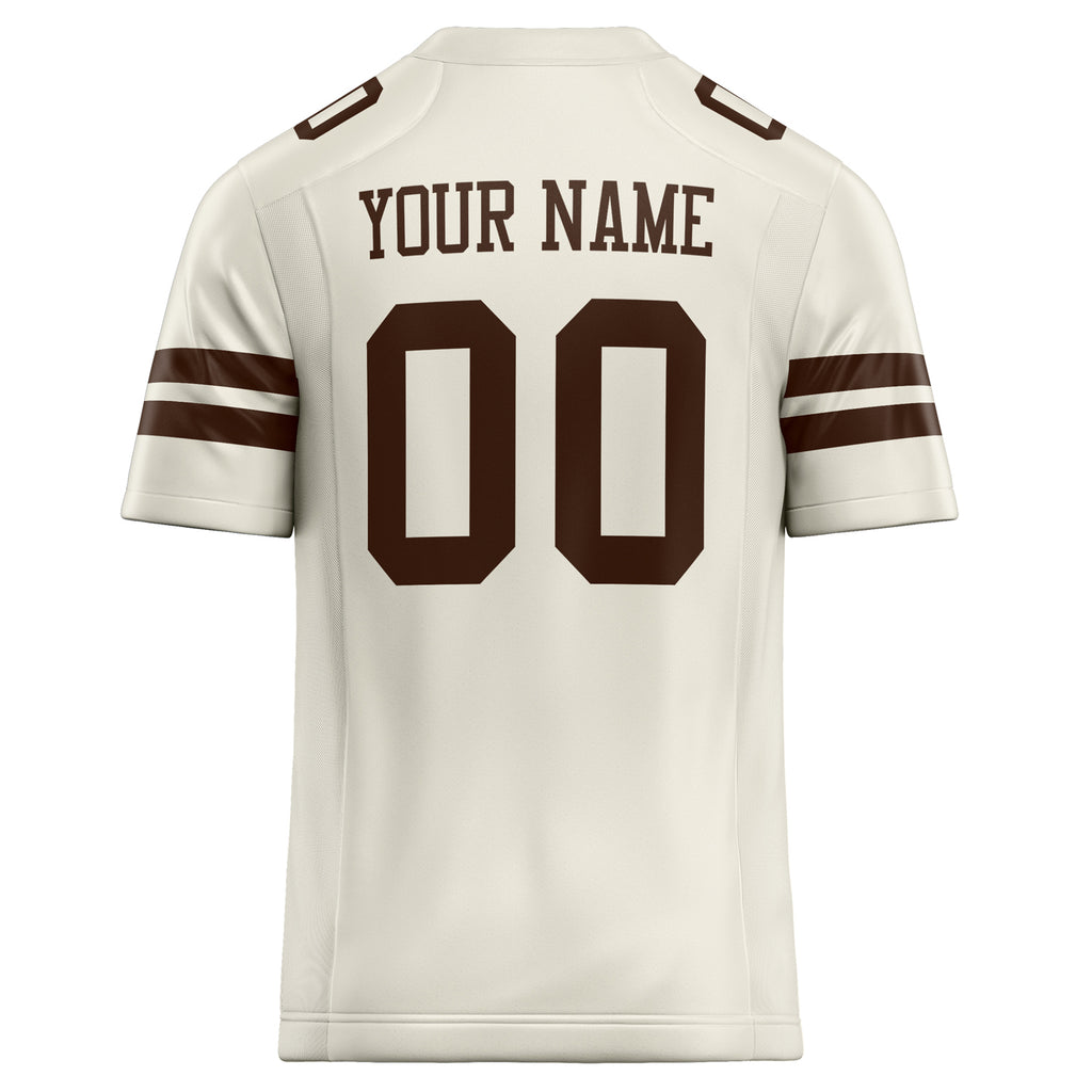 Personalized Cream & brown Solid Colour Football Jersey