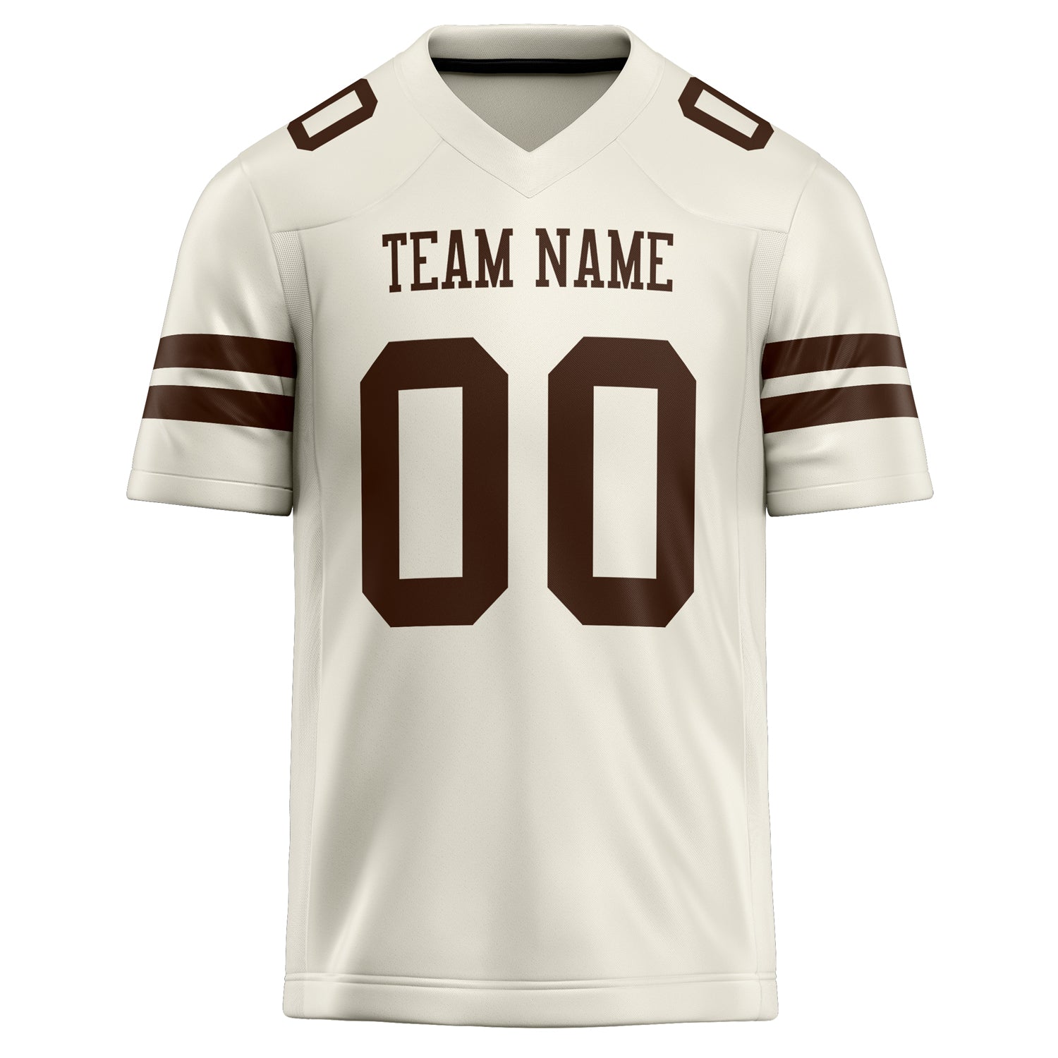 Personalized Cream & brown Solid Colour Football Jersey