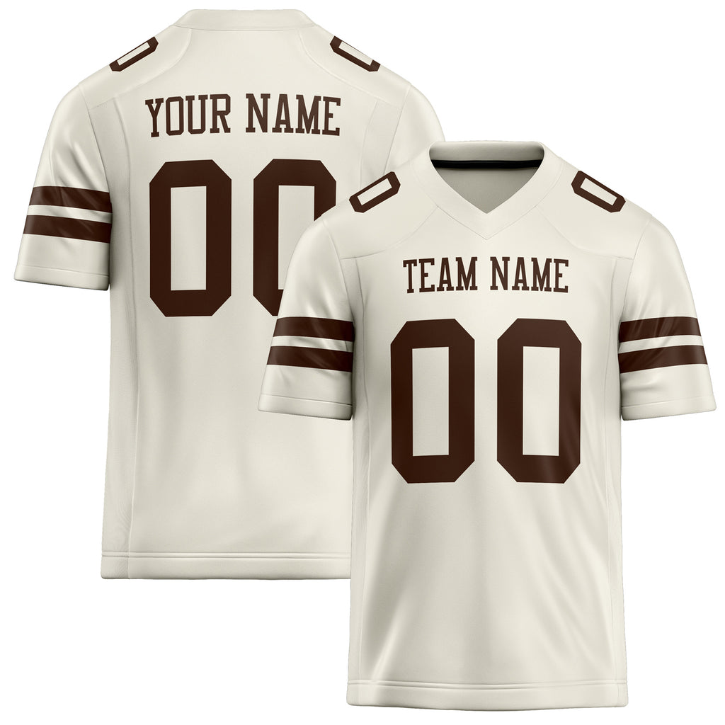 Personalized Cream brown Solid Colour Football Jersey FT02240730CR090