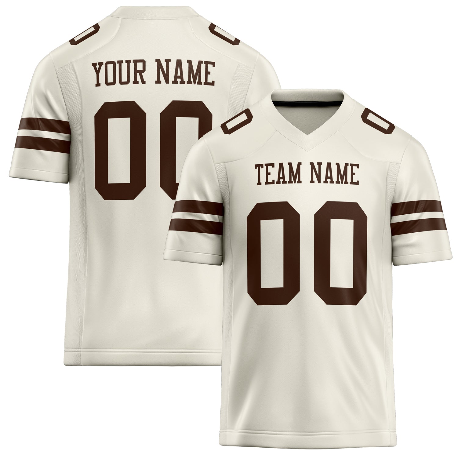Personalized Cream brown Solid Colour Football Jersey FT02240730CR090