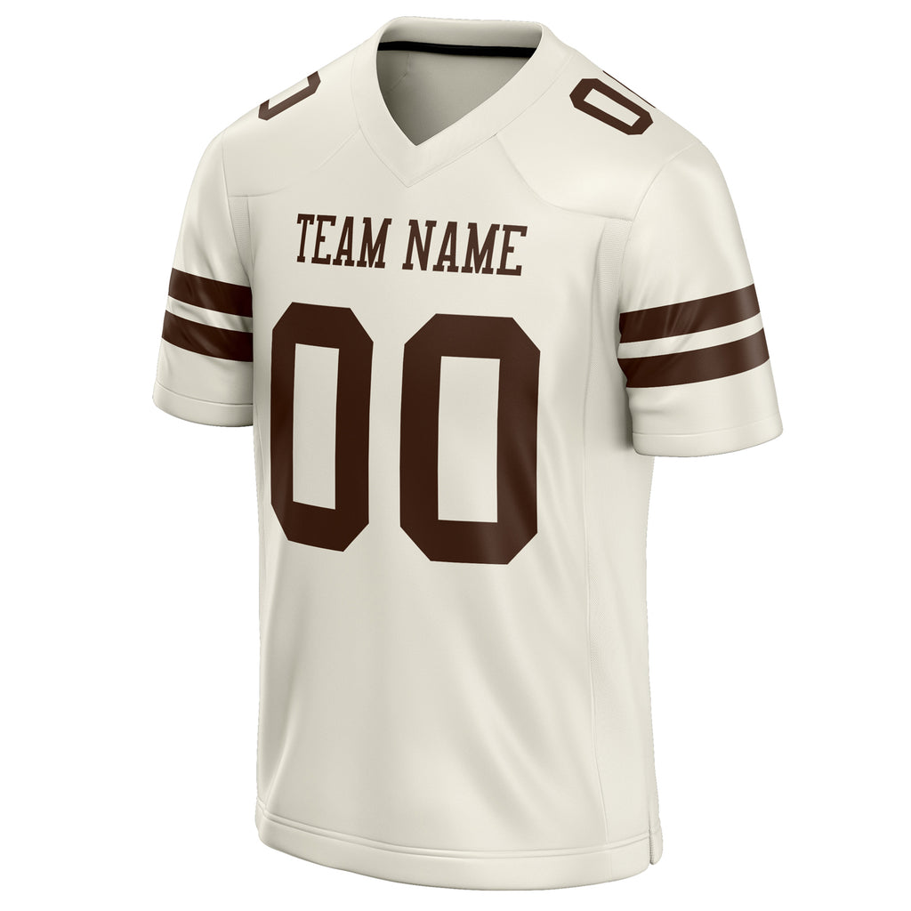 Personalized Cream & brown Solid Colour Football Jersey