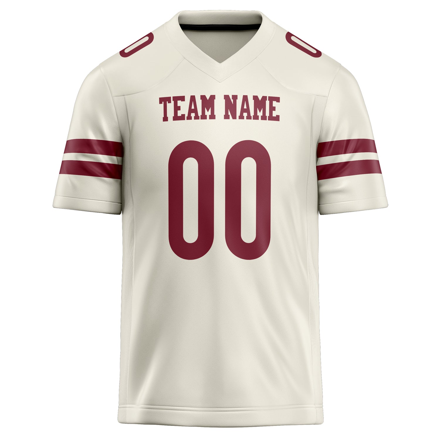 Personalized Cream & maroon Solid Colour Football Jersey