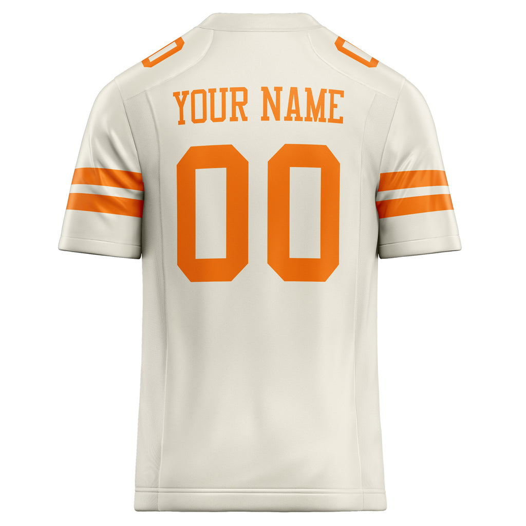 Personalized Cream & orange Solid Colour Football Jersey