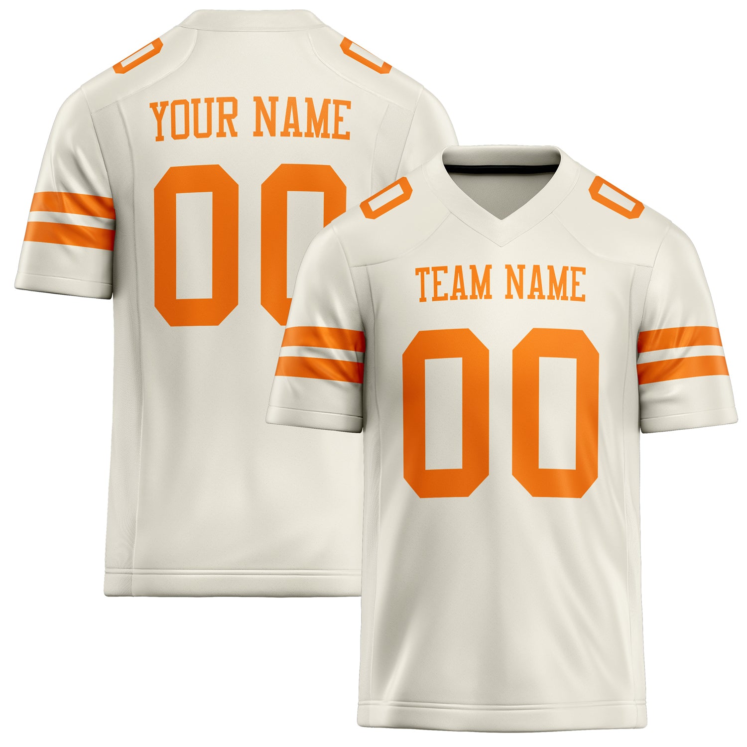 Personalized Cream orange Solid Colour Football Jersey FT02240730CR092