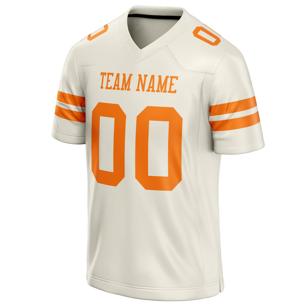 Personalized Cream & orange Solid Colour Football Jersey