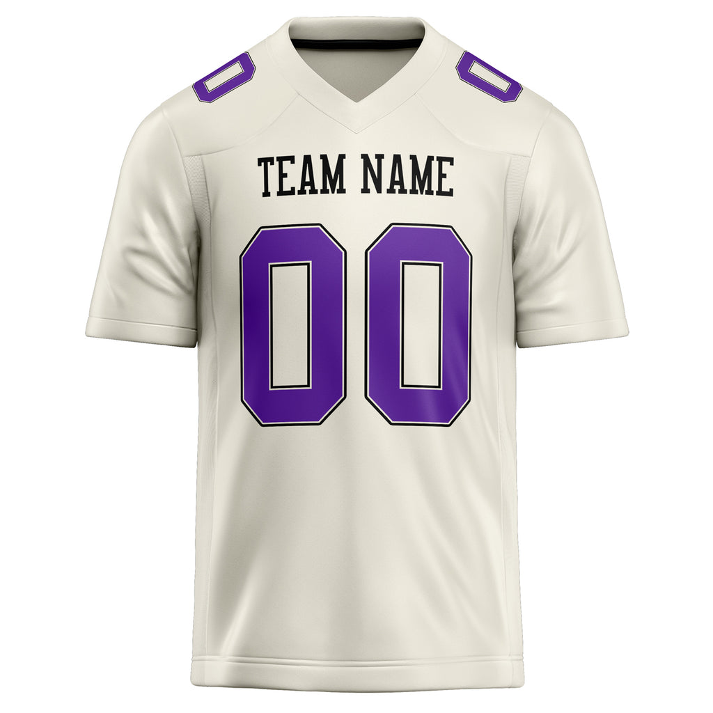 Personalized Cream & Purple Solid Colour Football Jersey