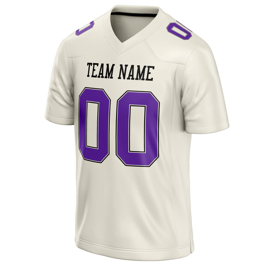 Personalized Cream & Purple Solid Colour Football Jersey