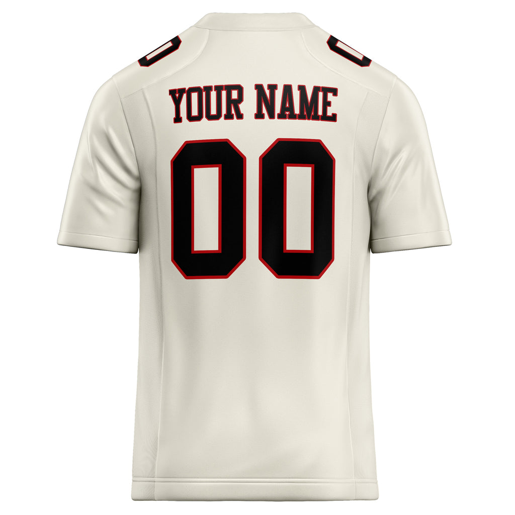 Personalized Cream & Black Solid Colour Football Jersey