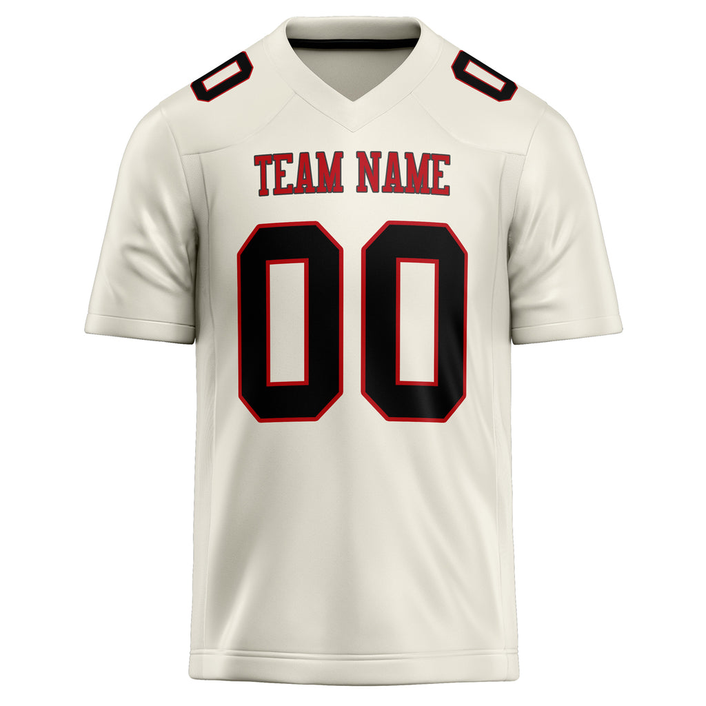 Personalized Cream & Black Solid Colour Football Jersey