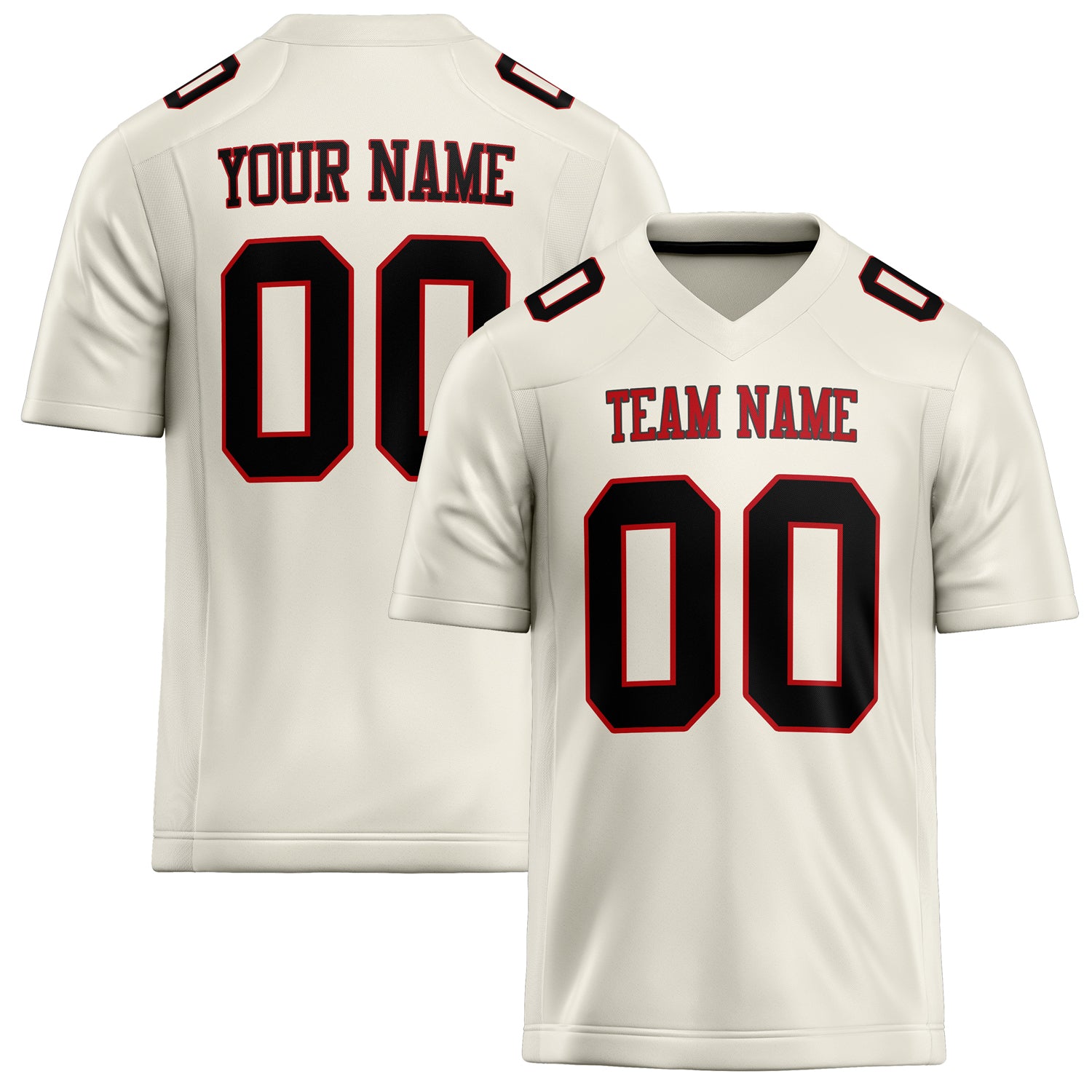 Personalized Cream Black Solid Colour Football Jersey FT02240730CR094