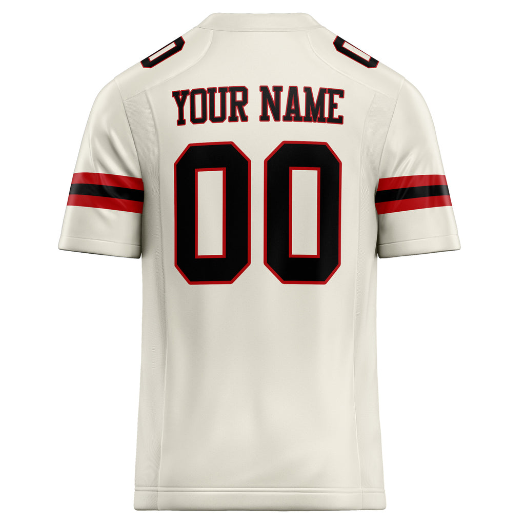 Personalized Cream & Black Solid Colour Football Jersey