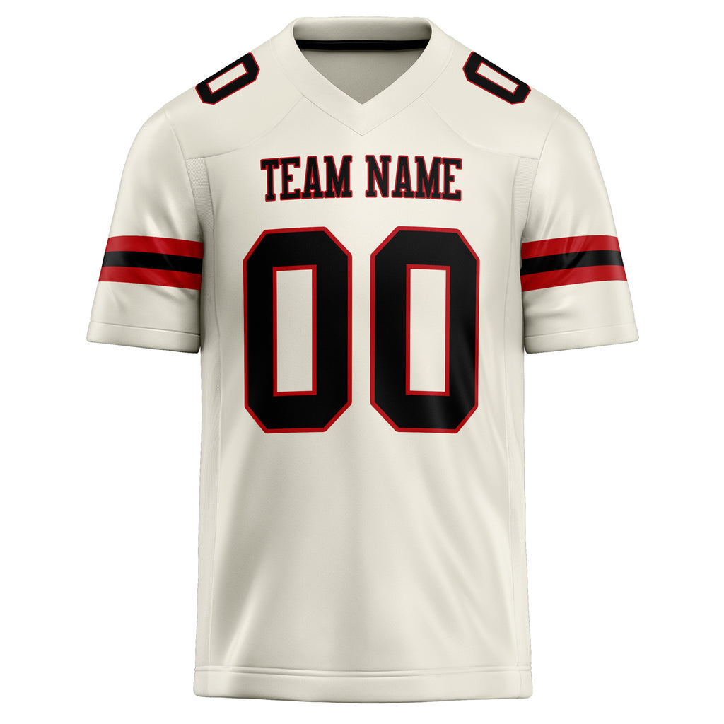 Personalized Cream & Black Solid Colour Football Jersey