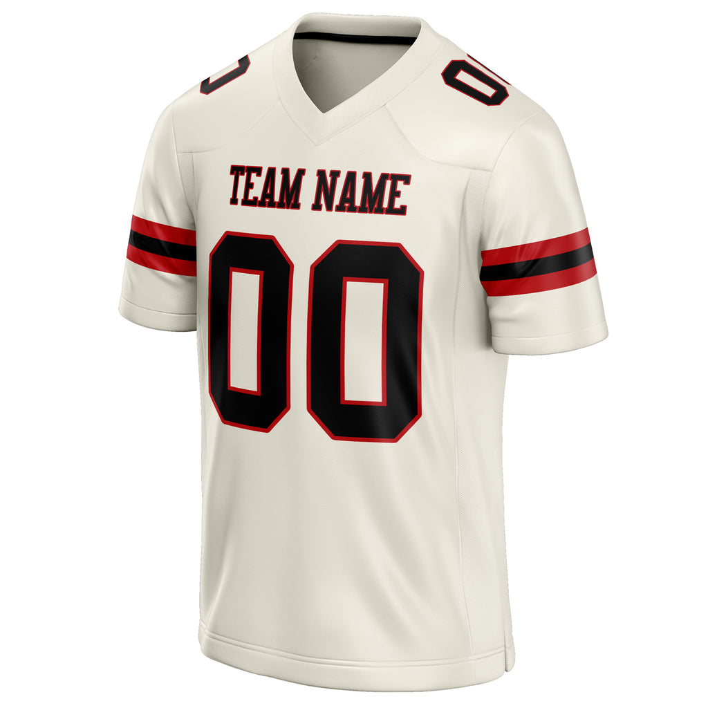 Personalized Cream & Black Solid Colour Football Jersey