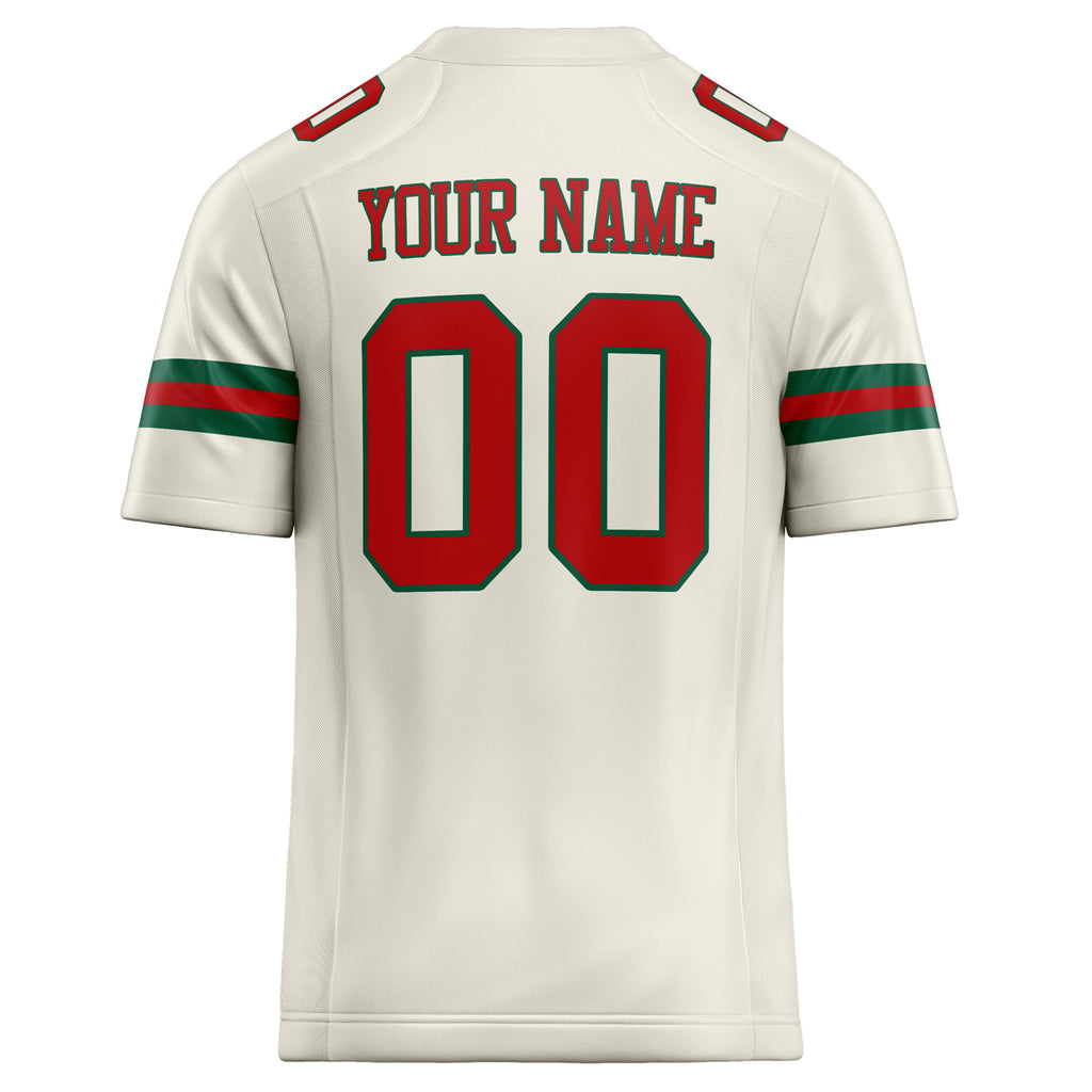 Personalized Cream & red Solid Colour Football Jersey