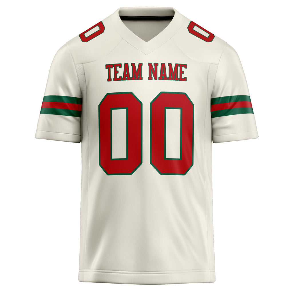 Personalized Cream & red Solid Colour Football Jersey