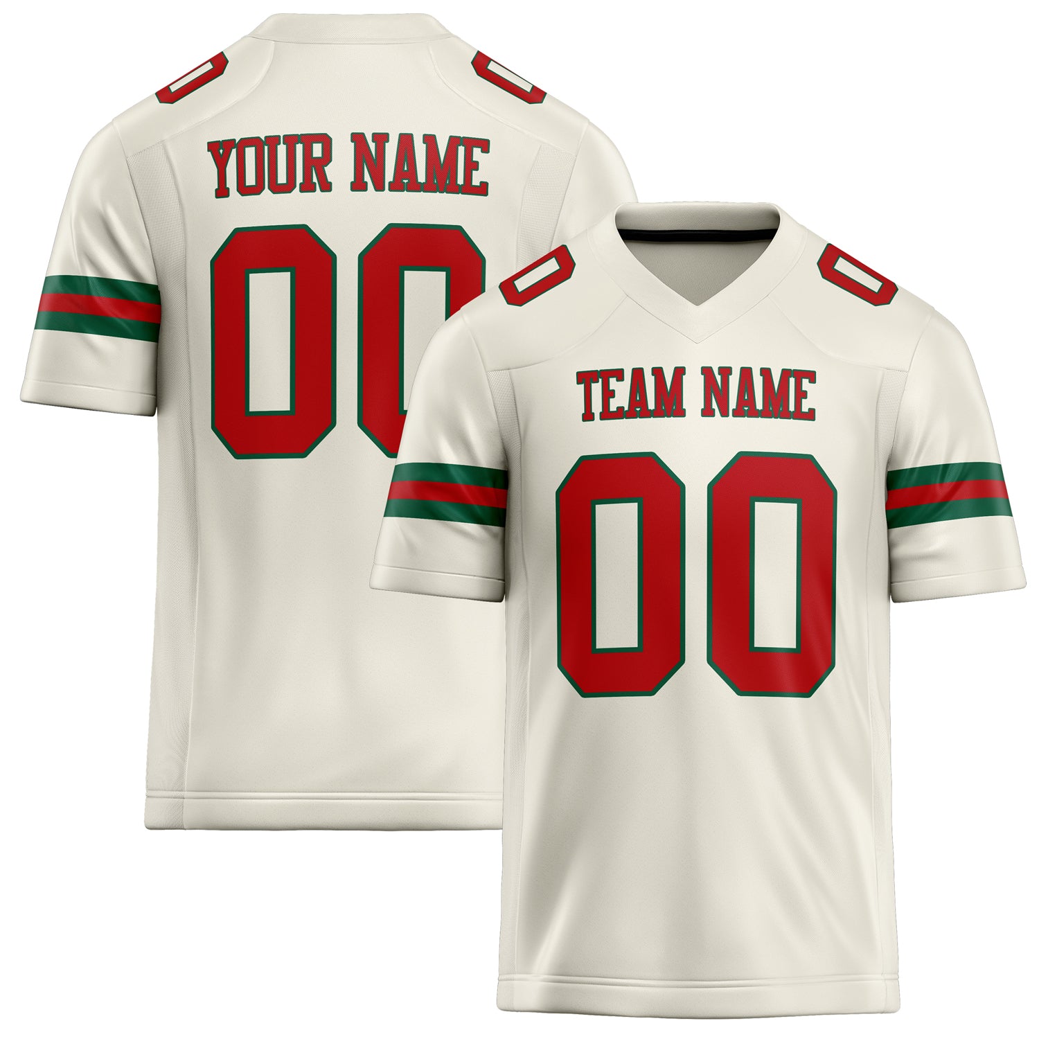 Personalized Cream red Solid Colour Football Jersey FT02240730CR096