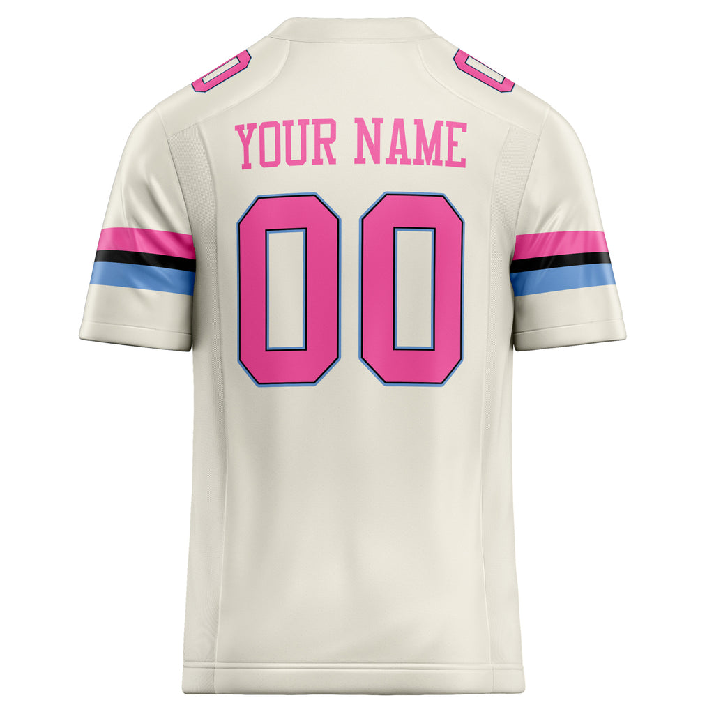 Personalized Cream & pink Solid Colour Football Jersey